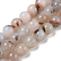天然樹枝状瑪瑙ビーズ連売り  ラウンド  16mm  穴：1.4mm  約25個/連  15.35''（39センチメートル）&nbsp;G-A248-A07-07