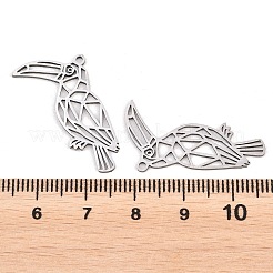 中空201ステンレスペンダント  オオハシチャーム  ステンレス鋼色  26.5x21.5x1mm  穴：1.4mm&nbsp;STAS-B135-14P