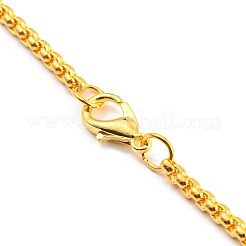 Colliers ovales avec pendentif en zircone cubique de la vierge marie avec chaînes en alliage de zinc&nbsp;NJEW-E101-02G