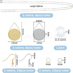 Наборы для изготовления сережек и ожерелья из латуни и железа с пустым куполом своими руками DIY-HS0001-05A