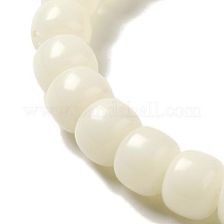 Круглые эластичные браслеты из белого нефрита с корнем бодхи и бисером BJEW-B080-17