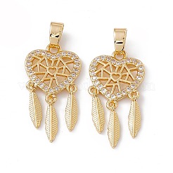 Латунные микропаве прозрачные подвески с фианитом&nbsp;KK-E068-VC056