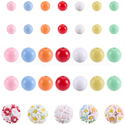 5 pz. 5 colori perline rotonde luminose in argilla polimerica con strass a forma di fiore e 28 pz. 14 stili di perline acriliche opache.&nbsp;DIY-PA0001-98