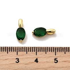 Овальные латунные стеклянные подвески&nbsp;KK-C134-19G