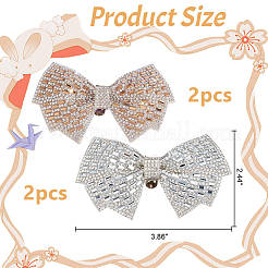 4 Stück 2 Farben Bowknot Strass Schuhdekoration&nbsp;DIY-DR0002-16