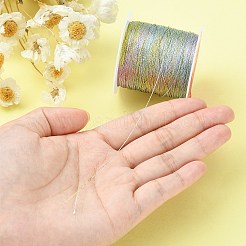 3プライマカロンカラーメタリックコード  ジュエリー作りのための  ラウンド  カラフル  0.2mm  約109.36ヤード（100m）/ロール&nbsp;MCOR-CJ0001-03D-01