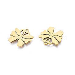 イオンプレーティング（IP）201ステンレスペンダント  レーザー切断  蝶  ゴールドカラー  15x15x1mm  穴：1.4mm&nbsp;STAS-T044-284G