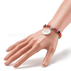Braccialetti elasticizzati fatti a mano con ciondolo a lume di malocchio&nbsp;BJEW-JB06369
