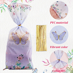 100 шт. целлофановые пакеты для упаковки конфет с принтом бабочек&nbsp;ABAG-WH20005-43