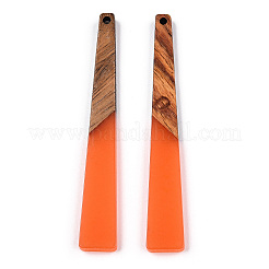 Большие подвески из прозрачной смолы и орехового дерева&nbsp;RESI-TAC0017-46-B02