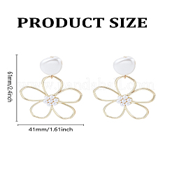 1 пара сережек-гвоздиков из сплава с цветочным узором&nbsp;EJEW-LP0007-092