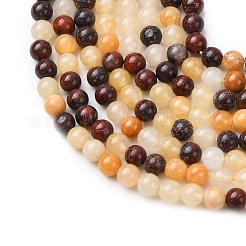 Нити бусин из натурального красного кровавика и желтого нефрита&nbsp;G-Z116-A17-3mm