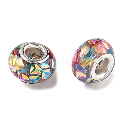 Прозрачные европейские бусины-рондель из смолы RESI-S023-26