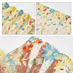 2 ярд полиэфирная вышивка цветок сетчатая ткань OCOR-WH0058-57A