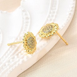 Серьги-гвоздики из циркония&nbsp;EJEW-G433-03G