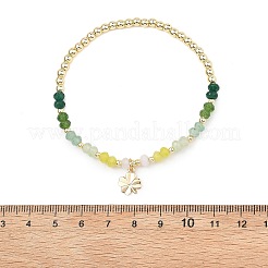 Pulseras con dijes de latón en forma de trébol&nbsp;BJEW-JB13636