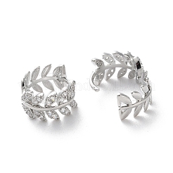 Серьги-кольца из листовой латуни с прозрачным кубическим цирконием EJEW-S241-05P