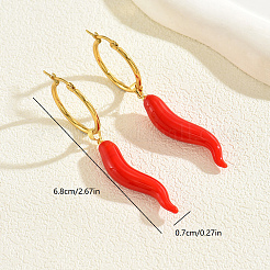 Винтажные серьги-кольца из нержавеющей стали красного перца чили FZ6650