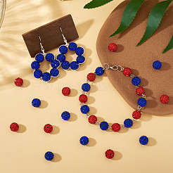 100 шт. 2-цветные бусины из полимерной глины ручной работы со стразами CLAY-TA0001-79B