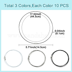 30 шт. 3-цветный шнур из нержавеющей стали для ожерелья&nbsp;TWIR-YW0001-04