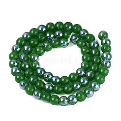Perlas de vidrio de imitación de Jade imitación electrochapa&nbsp;EGLA-Q132-6MM-01B-09