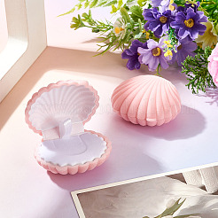 Boîtes de rangement de bijoux en velours en forme de coquille&nbsp;VBOX-TADJ0001-02A
