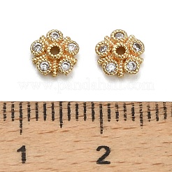 Колпачки для бусин из прозрачного кубического циркония из латуни KK-A276-07G