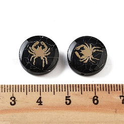Perles de turquoise synthétiques teintées en noir&nbsp;G-F775-B03