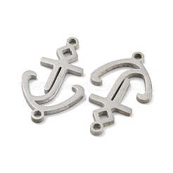 変色しない304ステンレススチールコネクタチャーム  アンカー  ステンレス鋼色  19x10.5x1mm  穴：1mm&nbsp;STAS-P344-10P