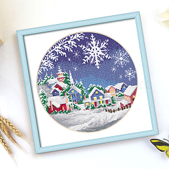 Kits de broderie de motifs de flocon de neige et de maison de noël à faire soi-même&nbsp;WINT-PW0001-020