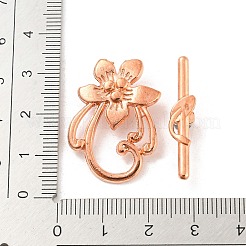 フラワー合金マンテル  カドミウムフリー＆ニッケルフリー＆鉛フリー  ローズゴールド  花：20x28mm  バー：5x30mm  穴：2mm&nbsp;LF0677Y-RG-NR