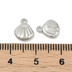 304ステンレススチールチャーム  シェルシェイプチャーム  変色防止  ステンレス鋼色  7.5x2mm  穴：1.2mm&nbsp;STAS-E500-11P-01