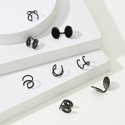 8 шт. 4 стиля серьги-каффы из нержавеющей стали&nbsp;EJEW-HS0001-10EB