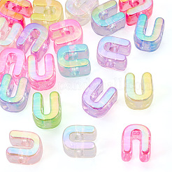 20 perle européenne en acrylique transparent plaqué UV&nbsp;OACR-TADJ0001-19U