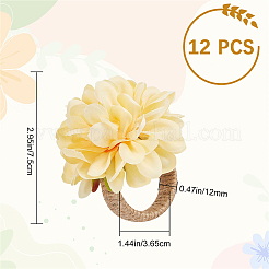 12 шт. плетеные джутовые кольца для салфеток&nbsp;DJEW-CP0001-43