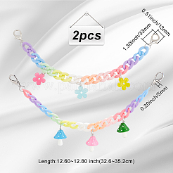 2 шт. 2 стильных радужные акриловые ручки-цепочки для сумок FIND-WR0006-44