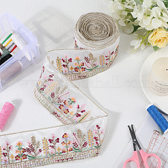 5 Yards Polyester-Stickerei-Blumenband&nbsp;OCOR-CY0001-17B