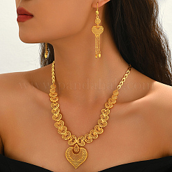 Элегантные серьги и колье в форме полого сердца из сплава с кисточками для женщин.&nbsp;TJ4371