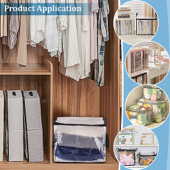 Bolsas de plástico PVC transparente de gran capacidad con cremallera y asa para guardar libros.&nbsp;ABAG-WH0045-92B