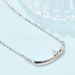 925 подвеска в виде лодки из стерлингового серебра с прозрачными микрофибриллами и паве из кубического циркония для женщин&nbsp;NJEW-D315-02P