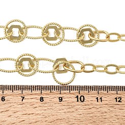 Цепочка из латуни с текстурированными звеньями.&nbsp;NJEW-L013-06G