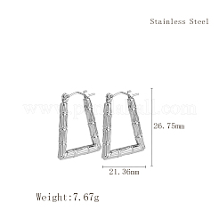 Стильные бамбуковые серьги-кольца из нержавеющей стали 304&nbsp;FW8059-1