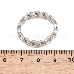 ねじれた編み込みチェーン形状の304ステンレススチール製メンズ指輪  ステンレス鋼色  6mm  内径：20mm&nbsp;SA-CBA3D5E-01P