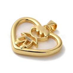 Латунные микропаве прозрачные подвески с фианитом&nbsp;KK-K345-05G-01