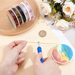 6 Rolle 6 Farben runder Kupferschmuckdraht&nbsp;CWIR-BBC0001-12