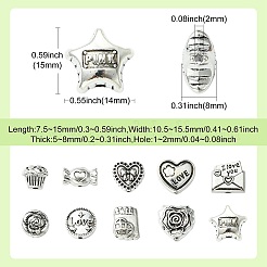 60 шт. 10 стиля бусины из сплава в тибетском стиле на тему Дня святого Валентина&nbsp;TIBEB-CJ0001-38