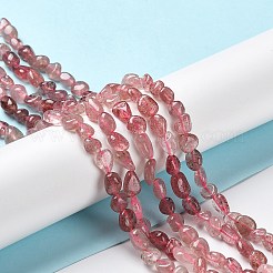 Природного кварца клубники нитей бисера G-P497-01A-07