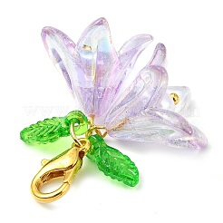 6 шт. 6-х цветные акриловые подвесные украшения-цветы&nbsp;HJEW-JM02719-01