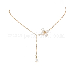 Collares colgantes de perlas de agua dulce cultivadas naturales con flores&nbsp;NJEW-TA00223