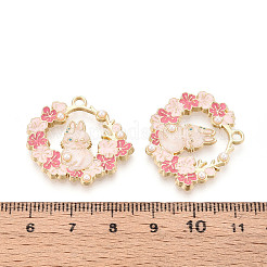 Подвески из эмали и искусственного жемчуга из АБС-пластика ENAM-T022-50KCG